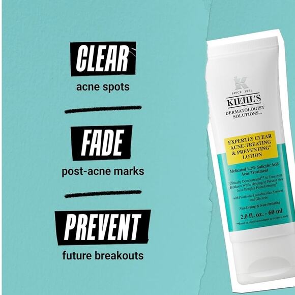 KIEHL'S Expertly Clear Acne-Treating & Preventing Lotion NWT - Picture 3 of 10